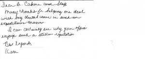 thank you letter